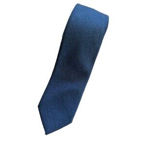 Vintage Harrods of Knightsbridge All Wool Blue Necktie Tie England Uniform Knit